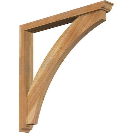 Thorton Traditional Rough Sawn Bracket W/ Offset Brace, Western Red Cedar, 4W X 32D X 32H